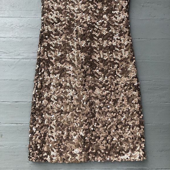 Laundry by Shelli Segal Allover Sequin Bodycon Dress Size 2 Gold Sleeveless - Picture 3 of 14